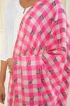 Buy_Pashme Ladakh_Pink Embroidered Butti Checkered Pashmina Shawl _Online_at_Aza_Fashions