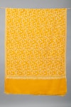 Pashme Ladakh_Yellow Embroidered Leafy Vine Pashmina Stole _Online_at_Aza_Fashions