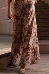 Shop_Seeaash_Brown Blouse Chikankari Jaal Embroidery Floral Applique Cape And Pant Set _Online_at_Aza_Fashions