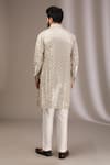 Shop_Rabani & Rakha_Ivory Kurta Georgette Embroidery Mirror With Pant _at_Aza_Fashions