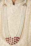 Buy_Queens Jewels_Red Kundan Studded Mala _at_Aza_Fashions