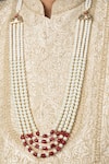 Shop_Queens Jewels_Red Kundan Studded Mala _at_Aza_Fashions