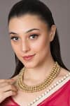 Buy_Queens Jewels_Gold Plated Moti Triple Layer Sona Embellished Necklace _at_Aza_Fashions