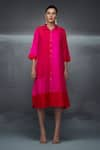 Buy_Nachiket Barve_Pink Kurta Silk Collared Crushed _at_Aza_Fashions