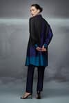 Shop_Nachiket Barve_Black Tunic Silk Collared Color Blocked Button Down _at_Aza_Fashions