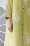 Nachiket Barve_Green Kurta Chanderi Silk Embroidery Floral Mandarin Straight Tunic _Online_at_Aza_Fashions