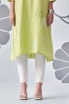 Buy_Nachiket Barve_Green Kurta Chanderi Silk Embroidery Floral Mandarin Bloom Tunic Pant Set _Online_at_Aza_Fashions