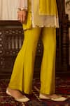 Shop_Inej_Yellow Cotton Silk Embroidered Thread Band Collar Front Tunic With Pant _Online_at_Aza_Fashions