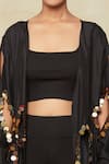 Anamika Khanna Black Silk Sequins Open Neck Embellished Cutout Jacket Online at Aza Fashions Anamika Khanna_Black Silk Sequins Open Neck Embellished Cutout Jacket_Online_at_Aza_Fashions