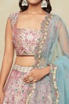 Shop_Aisha Rao_Pink Embroidered Trencadis Square Lehenga Set _at_Aza_Fashions