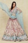 Aisha Rao_Pink Embroidered Trencadis Square Lehenga Set _at_Aza_Fashions