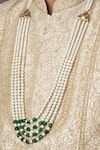 Shop_Queens Jewels_Green Kundan Stone Studded Mala _at_Aza_Fashions