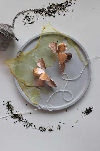 Buy_Heena Mittal_Rose Gold Orchidea Fiore Textured Petal Earrings _at_Aza_Fashions