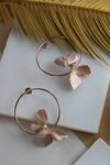 Buy_Heena Mittal_Rose Gold Fiore Girdle Petal Dangler Earrings _Online_at_Aza_Fashions