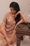 Ankita S Goswami_Pink Kurta Pure Tissue Embroidered Zeenat Mirrorwork Embellished Sharara Set _Online_at_Aza_Fashions