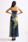 Shop_Saaksha & Kinni_Green Chiffon Printed Daisy Straight Jennifer Strapless Dress _at_Aza_Fashions