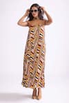 Buy_Saaksha & Kinni_Multi Color Poly- Chiffon Printed Zig-zag Straight Tova Maxi Dress _Online_at_Aza_Fashions