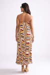 Shop_Saaksha & Kinni_Multi Color Poly- Chiffon Printed Zig-zag Straight Tova Maxi Dress _at_Aza_Fashions