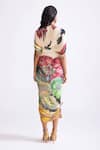 Shop_Saaksha & Kinni_Multi Color Cotton Silk Printed Daisy Round Zia Pleated Dress _at_Aza_Fashions