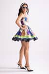 Buy_Saaksha & Kinni_Multi Color Habutai Printed Trible Sweetheart Ballerina Tribal Flared Dress _Online_at_Aza_Fashions