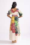 Shop_Saaksha & Kinni_Multi Color Cambric Print Daisy Round A-line Dress _at_Aza_Fashions