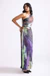 Buy_Saaksha & Kinni_Multi Color Florence Satin Print Daisy One Shoulder Cleo Dress _Online_at_Aza_Fashions