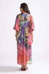 Shop_Saaksha & Kinni_Multi Color Habutai Print Daisy Round Sara Puff Sleeve Dress _at_Aza_Fashions