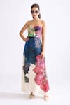 Buy_Saaksha & Kinni_Multi Color Cambric Print Daisy Sweetheart Hazel Draped Dress _at_Aza_Fashions