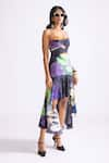 Buy_Saaksha & Kinni_Multi Color Habutai Printed Daisy Sweetheart Neck Celine Dress _Online_at_Aza_Fashions