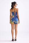 Shop_Saaksha & Kinni_Blue Cambric Printed Tribal Sweetheart Ivy Bustier _at_Aza_Fashions