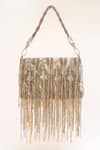 Buy_Born Flash_Silver Chain And Beaded Charm Tassel Bag _at_Aza_Fashions