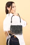 Shop_Born Flash_Black Beads Charm Tassel Bag _at_Aza_Fashions