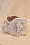 Shop_AROUND ALWAYS_Ivory Bead Savera Sequin Embroidered Wedges _at_Aza_Fashions