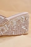 AROUND ALWAYS_Ivory Bead Savera Sequin Embroidered Wedges _Online_at_Aza_Fashions