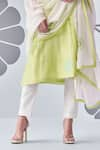 Buy_Nachiket Barve_Green Kurta Chanderi Silk Embroidery Floral Mandarin Pant Set _Online_at_Aza_Fashions