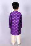 Shop_LIL DRAMA_Purple Viscose Rayon Printed Foil Gota Lace Embroidered Kurta And Pant Set _at_Aza_Fashions