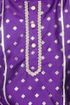 Buy_LIL DRAMA_Purple Viscose Rayon Printed Foil Gota Lace Embroidered Kurta And Pant Set _Online_at_Aza_Fashions