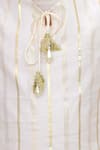 Shop_LIL DRAMA_White Cotton Embroidery Stripe Kurta And Sharara Set _Online_at_Aza_Fashions