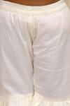 LIL DRAMA_White Cotton Embroidery Stripe Kurta And Sharara Set _at_Aza_Fashions