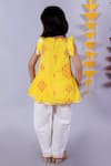 Shop_LIL DRAMA_Yellow Kurta Mull Embroidered Resham Thread Janmashtami With Dhoti Pant _at_Aza_Fashions