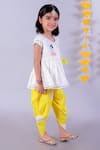 LIL DRAMA_White Kurta And Dhoti Cambric (100% Cotton) Janmashtami With Tie & Pant _Online_at_Aza_Fashions