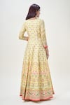 Shop_Samyukta Singhania_Yellow Doll Silk Print Floral Round Flower Butti Garden Anarkali With Dupatta _at_Aza_Fashions