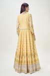 Shop_Samyukta Singhania_Yellow Doll Silk Print Floral Round Flower Butti Anarkali With Dupatta _at_Aza_Fashions