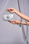 Buy_Papa Don't Preach Accessories_Silver Swarovski Pearls Chainlink Belt Bag _at_Aza_Fashions