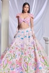 Papa Don't Preach_Ivory Sequin Embroidered Patchwork Cutout Whimsical Wonderland Lehenga Set _at_Aza_Fashions