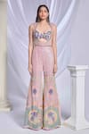 Buy_Papa Don't Preach_Pink Tulle Embroidery Rose Cutwork Story Of Sequins Jumpsuit _at_Aza_Fashions