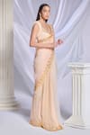 Buy_Papa Don't Preach_Ivory Organza Embroidered Geometric Sweetheart Jasmine Jubilee Pre-draped Saree _Online_at_Aza_Fashions