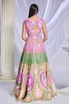 Papa Don't Preach_Multi Color Tulle Embroidered Crystals Scoop Lunar Prism Anarkali With Dupatta _Online_at_Aza_Fashions