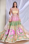 Buy_Papa Don't Preach_Multi Color Tulle Embroidered Crystals Scoop Lunar Prism Anarkali With Dupatta _Online_at_Aza_Fashions