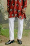 Buy_Drishti & Zahabia_Red Kurta Dupion Silk Printed Floral With Pant _Online_at_Aza_Fashions